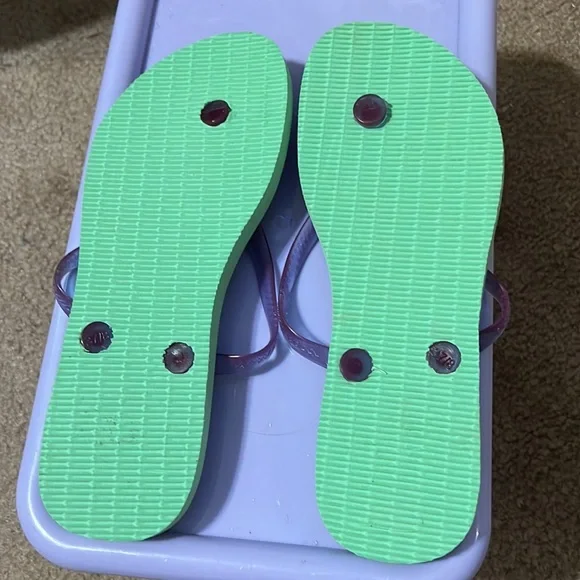 🎉HP🎉 Havaianas Hydro Purple Green Ombré Fantasia Up Flip-Flop US Size 7/… - Picture 11 of 11